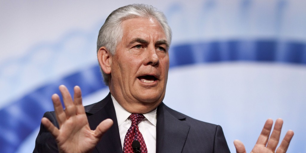 Rex Tillerson, chief executive officer of Exxon Mobile Corp., speaks at the 2012 CERAWEEK conference in Houston, Texas, U.S., on Friday, March 9, 2012.  Exxon Mobil Corp. is moving toward the conclusion of an agreement to drill in the Russian Arctic, Tillerson said. Photographer: F. Carter Smith/Bloomberg via Getty Images