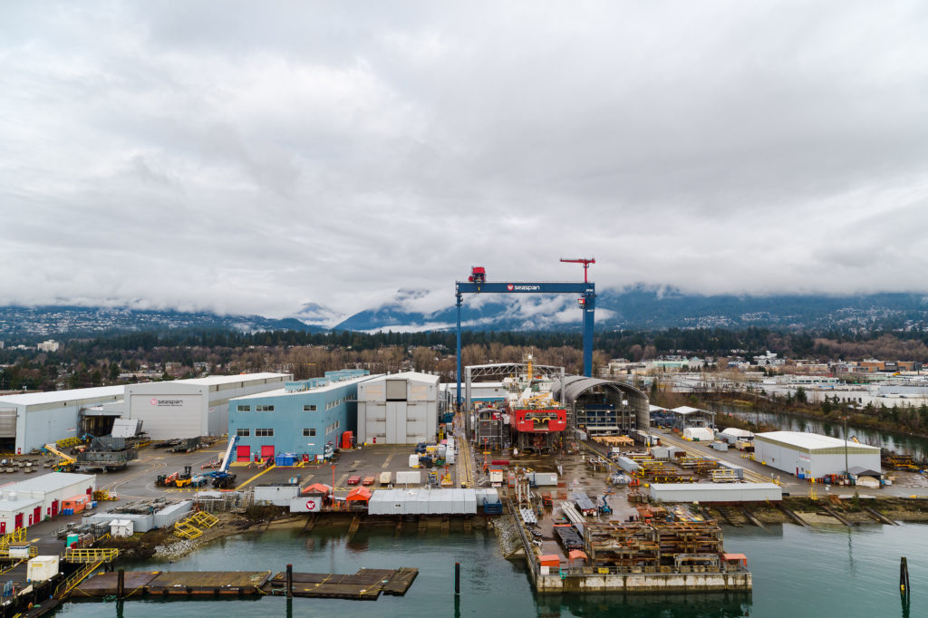 Shot in December of Vancouver, Vancouver Shipyards moody cloudy, dramatic, west coast.